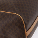 CELINE Macadam Canvas Tote Bag PVC Leather Brown Gold Auth mr2036-8