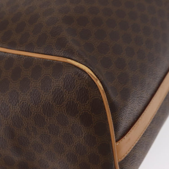 CELINE Macadam Canvas Tote Bag PVC Leather Brown Gold Auth mr2036