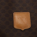 CELINE Macadam Canvas Tote Bag PVC Leather Brown Gold Auth mr2036-18