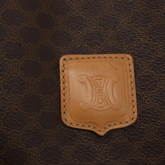 CELINE Macadam Canvas Tote Bag PVC Leather Brown Gold Auth mr2036