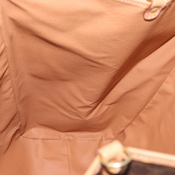 CELINE Macadam Canvas Tote Bag PVC Leather Brown Gold Auth mr2036
