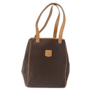 CELINE Macadam Canvas Tote Bag PVC Leather Brown Gold Auth mr2036-13
