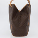 CELINE Macadam Canvas Tote Bag PVC Leather Brown Gold Auth mr2036-4