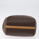 CELINE Macadam Canvas Tote Bag PVC Leather Brown Gold Auth mr2036-5