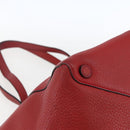 PRADA Tragetasche Leder Rot Gold Auth mr2039-15