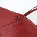 PRADA Tragetasche Leder Rot Gold Auth mr2039-16