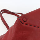 PRADA Tragetasche Leder Rot Gold Auth mr2039-17