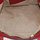 PRADA Tragetasche Leder Rot Gold Auth mr2039-10