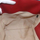 PRADA Tragetasche Leder Rot Gold Auth mr2039-20