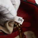 PRADA Tragetasche Leder Rot Gold Auth mr2039-11