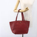 PRADA Tragetasche Leder Rot Gold Auth mr2039-26