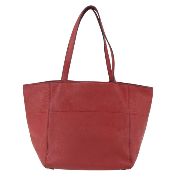 PRADA Tragetasche Leder Rot Gold Auth mr2039