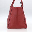 PRADA Tragetasche Leder Rot Gold Auth mr2039-3