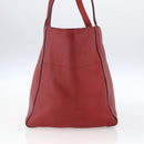 PRADA Tragetasche Leder Rot Gold Auth mr2039-4