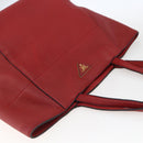 PRADA Tragetasche Leder Rot Gold Auth mr2039-6