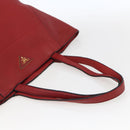 PRADA Tragetasche Leder Rot Gold Auth mr2039-7