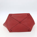 PRADA Tragetasche Leder Rot Gold Auth mr2039-5