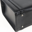 BURBERRY Nova Check Hand Bag Leather Black Silver Auth mr2041-14