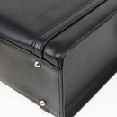 BURBERRY Nova Check Hand Bag Leather Black Silver Auth mr2041-15