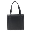 BURBERRY Nova Check Hand Bag Leather Black Silver Auth mr2041-2