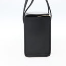 BURBERRY Nova Check Hand Bag Leather Black Silver Auth mr2041-3