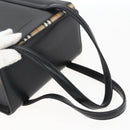 BURBERRY Nova Check Hand Bag Leather Black Silver Auth mr2041-7