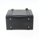 BURBERRY Nova Check Hand Bag Leather Black Silver Auth mr2041-5