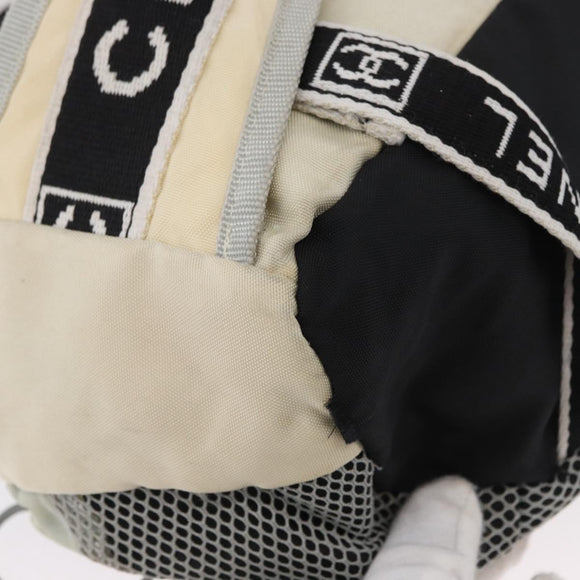 CHANEL Waist bag Canvas Black Silver CC Auth mr2042