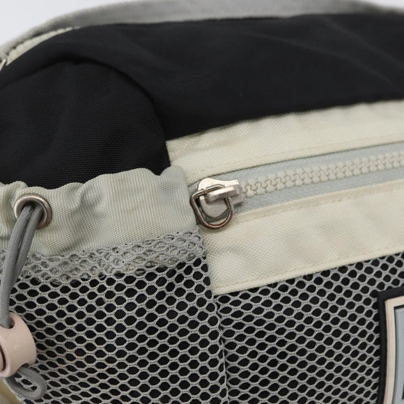 CHANEL Waist bag Canvas Black Silver CC Auth mr2042