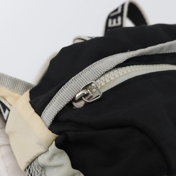 CHANEL Waist bag Canvas Black Silver CC Auth mr2042