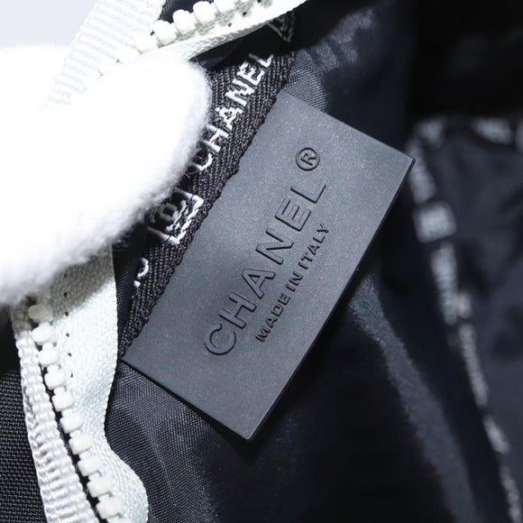 CHANEL Waist bag Canvas Black Silver CC Auth mr2042
