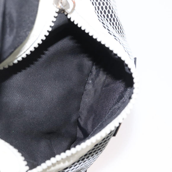 CHANEL Waist bag Canvas Black Silver CC Auth mr2042