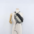 CHANEL Waist bag Canvas Black Silver CC Auth mr2042-24