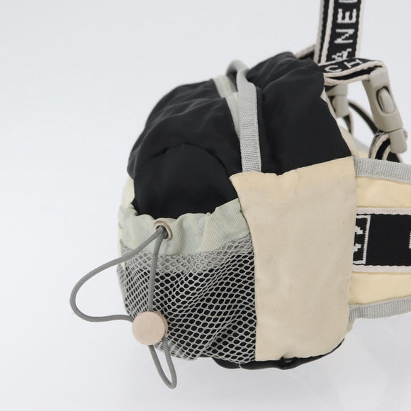 CHANEL Waist bag Canvas Black Silver CC Auth mr2042