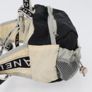 CHANEL Waist bag Canvas Black Silver CC Auth mr2042-4