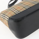 BURBERRY Nova Check Hand Bag Canvas Brown Gold Auth mr2045-11
