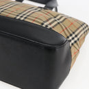 BURBERRY Nova Check Hand Bag Canvas Brown Gold Auth mr2045-12
