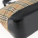 BURBERRY Nova Check Hand Bag Canvas Brown Gold Auth mr2045-13