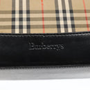 BURBERRY Nova Check Hand Bag Canvas Brown Gold Auth mr2045-14