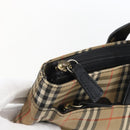 BURBERRY Nova Check Hand Bag Canvas Brown Gold Auth mr2045-15