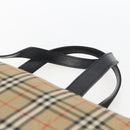 BURBERRY Nova Check Hand Bag Canvas Brown Gold Auth mr2045-8