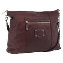 GUCCI Shoulder Bag Leather Bordeaux Silver 189678 Auth mr2047-1