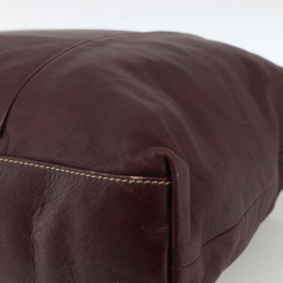 GUCCI Shoulder Bag Leather Bordeaux Silver 189678 Auth mr2047