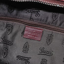 GUCCI Shoulder Bag Leather Bordeaux Silver 189678 Auth mr2047-18