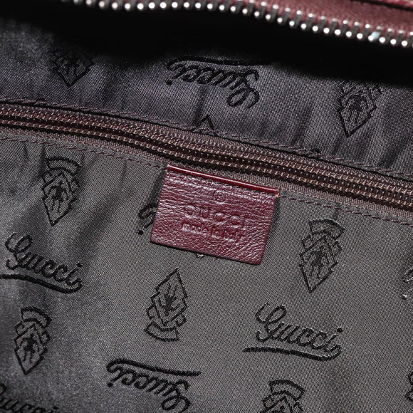 GUCCI Shoulder Bag Leather Bordeaux Silver 189678 Auth mr2047