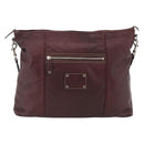 GUCCI Shoulder Bag Leather Bordeaux Silver 189678 Auth mr2047-13