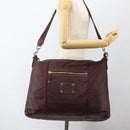 GUCCI Shoulder Bag Leather Bordeaux Silver 189678 Auth mr2047-24