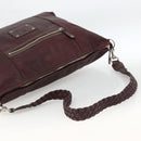 GUCCI Shoulder Bag Leather Bordeaux Silver 189678 Auth mr2047-7