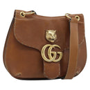GUCCI Shoulder Bag Leather Brown Gold 409154 Auth mr2049-1