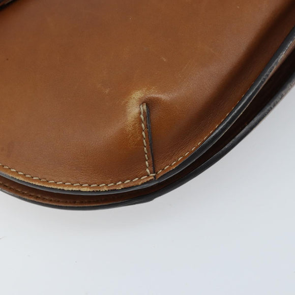 GUCCI Shoulder Bag Leather Brown Gold 409154 Auth mr2049